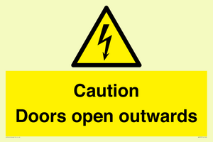 Caution Doors open outwards